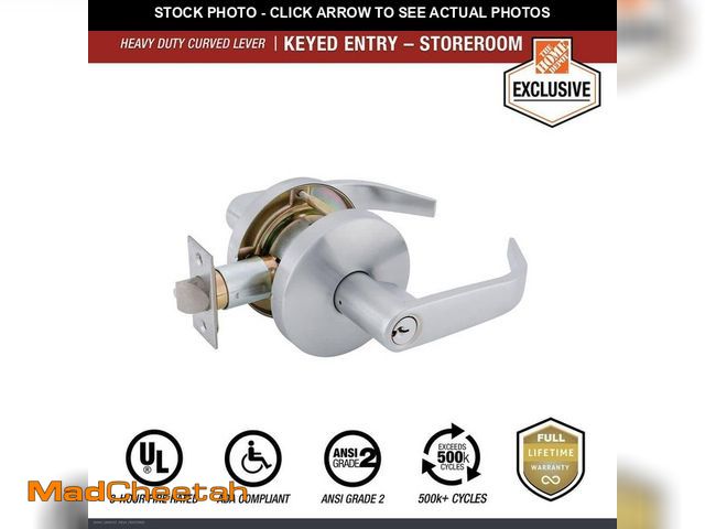 Lot 74-13784413 - Universal Hardware Heavy Duty Commercial Storeroom Curved Lever Cylindrical ADA UL 3-Hour Fire, ANSI...