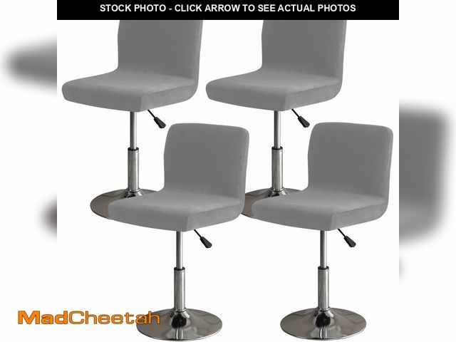 Lot 74-14380891 - Gollense Velvet Stretch Bar Stool Covers with Backs, 4 Pack Pub Counter Stool Chair Covers, Washable...