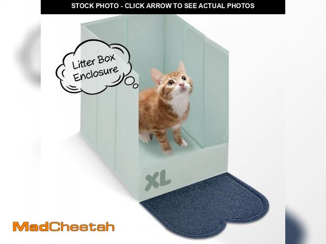 Lot 74-12521863 - ATBOMA Cat Litter Box Enclosure,Folding XL L24ÃâW16ÃâH18 Litter Box Enclosure Splash Guard Hig...