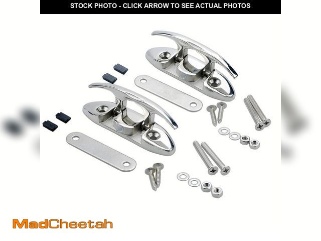 Lot 74-12717840 - Thorn Folding Boat Cleat,Flip Up 4-1/2" Dock Cleat 316 Marine Grade Stainless Steel with Back Plate ...