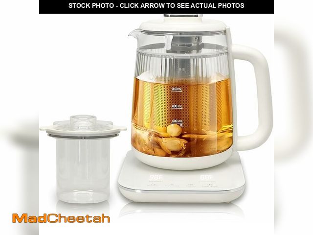 Lot 74-14284015 - Health Pot, 1.5L Double-Layer Glass Electric Kettle with Stew Pot, 9-in-1 Multi-Function Tea Maker f...