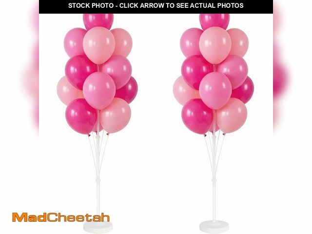 Lot 74-14264852 - Balloon Column Kit Set of 2 With Balloons Included - Balloon Tower with Stand, Base, and Pole,Backdr...