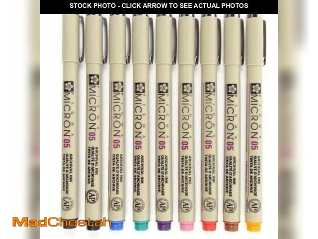 Lot 74-13548025 - SAKURA Pigma Micron 05 Pack of 9 Colours, Black, Orange, Brown, Red, Pink, Green, Purple, Blue, Sepi...