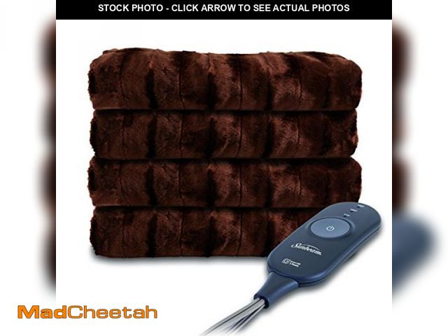 Lot 74-12527303 - Sunbeam Electric Throw Royal Luxe Microplush Heated Blanket, 4 Heat Settings, 4-Hour Auto Shut-Off, ...