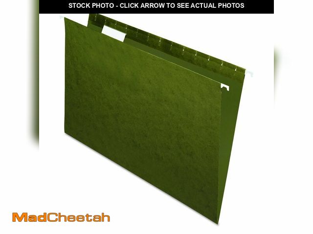 Lot 74-14271117 - Pendaflex Recycled Hanging File Folders, 25 Pack, Green, Legal Size (8.5" x 14"), 5 Tab Positions, I...