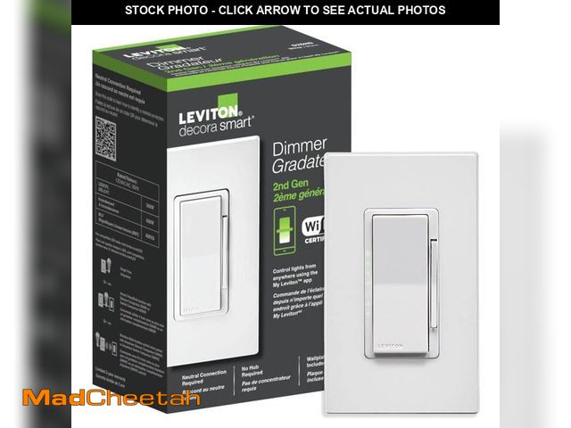 Lot 74-14258484 - Leviton Decora Smart Wi-Fi Dimmer Switch in White - Works With Google, Alexa, HomeKit, and Anywhere ...