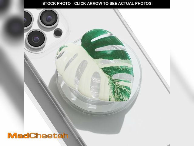 Lot 74-13963984 - OnTheGrip Compatible with Magsafe Magnetic Cute Acrylic Tropical Leaf Design Collapsible Mobile Phon...