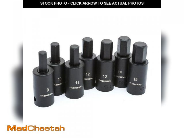 Lot 74-11825960 - Husky 1/2 in. Drive Hex Bit Impact Socket Set MM (7-Piece) - USED