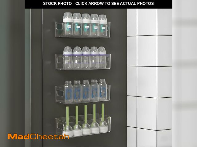 Lot 74-13545891 - MGY 4Pack Clear Magnetic Baby Bottle Organizer for Refrigerator, Space-Saving Storage Container for ...