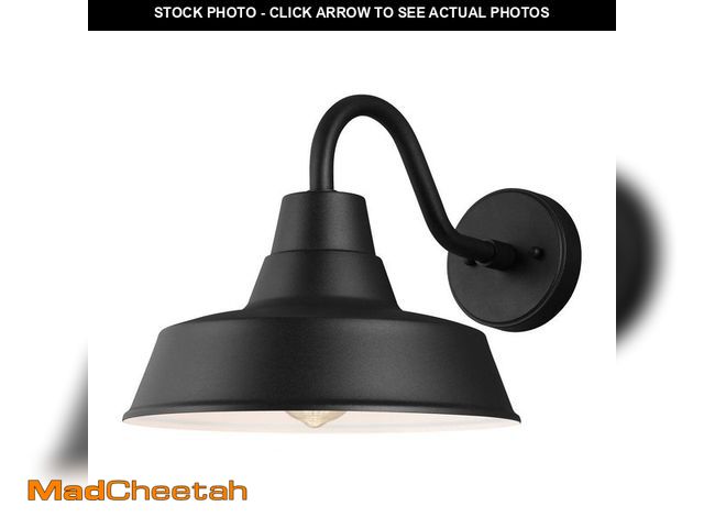 Lot 74-13047364 - Generation Lighting Barn Light 1 Light Matte Black Modern Farmhouse Outdoor Small Lantern Wall Sconc...