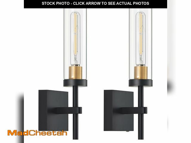 Lot 74-14154917 - Wireless Wall Sconces with Remote Control, Battery Operated Wall Sconce Set of 2, Black &amp; Gold R...
