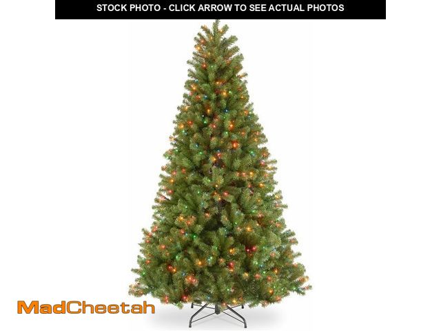 Lot 74-13042299 - National Tree Company 7 ft Pre-Lit North Valley Spruce Full Artificial Christmas Tree, 500 Multicolo...