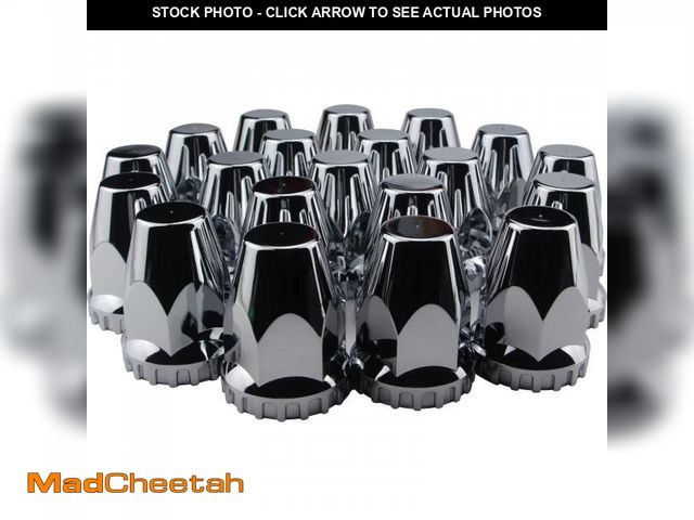Lot 74-11551484 - iBroPrat 33mm Thread On Lug Nut Covers,ABS Chrome Plastic Screw On Standard Flanged Lug Nut Covers f...