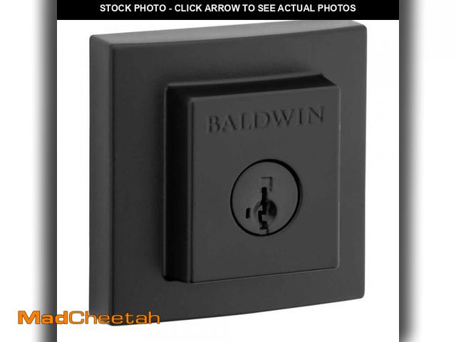 Lot 74-12491628 - Baldwin Prestige Spyglass Matte Black Square Single Cylinder Deadbolt Featuring SmartKey Security - ...