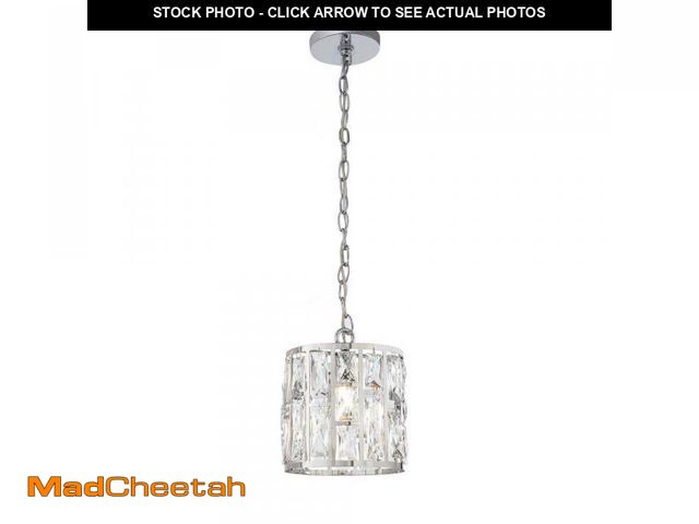 Lot 74-12146925 - Home Decorators Collection Kristella 1-Light Chrome Crystal Pendant Light - UNUSED