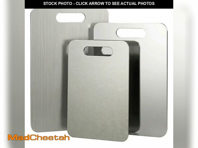 Lot 74-14385403 - Stainless Steel Cutting Boards for Kitchen, 3 PCS Non Toxic Metal Chopping Board Set, Dishwasher Saf...