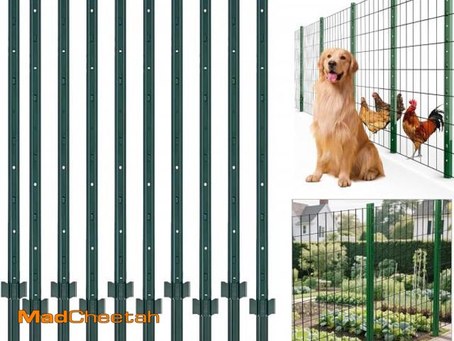 Lot 74-12397511 - AMAGABELI GARDEN &amp; HOME Metal Fence Posts 4 Feet 10 Pack Heavy Duty No Dig Garden U Post Stakes ...