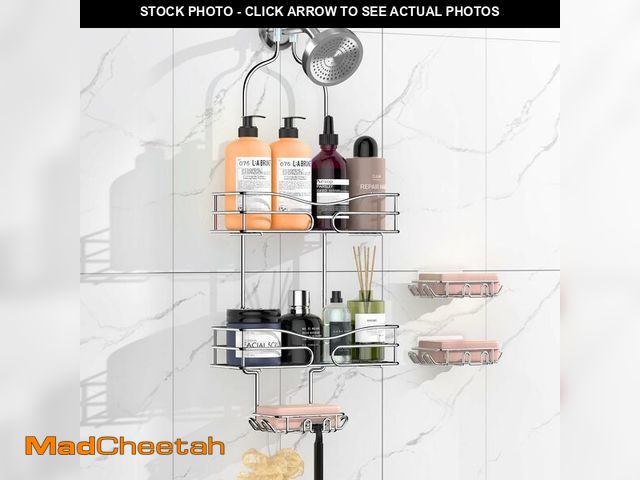 Lot 74-12971098 - DAOYA Over the Shower Head Caddy - 3 Tier Shower Caddy Hanging, Rustproof, Bathroom Rack Organizer W...