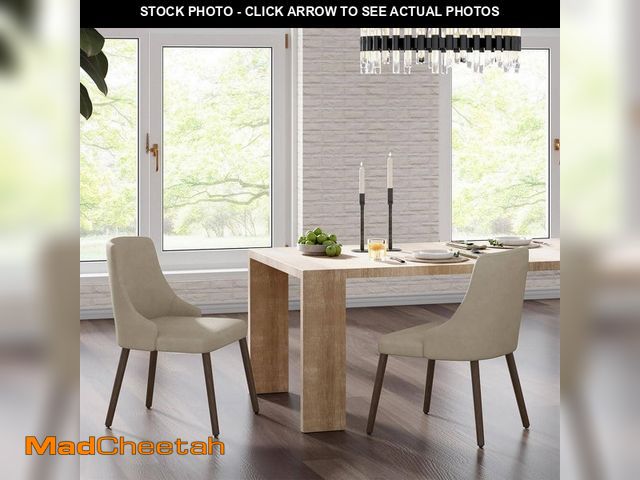 Lot 74-13046254 - JAYDEN CREATION Nestor Beige 19.5 in. W Modern Upholstered Dining Chair with Effortless Assembly - U...