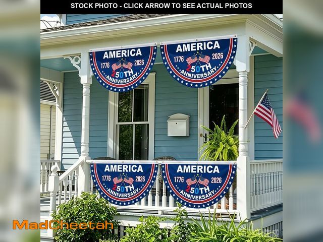 Lot 74-14386276 - USA 250th Anniversary Flag Bunting, 4 Pcs 1.5 x 3 FT 1776-2026 250 Year American Patriotic Banner, 4...