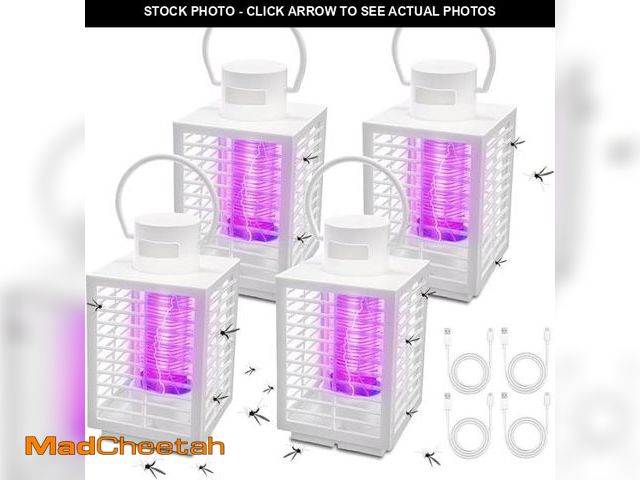 Lot 74-12188291 - Qualirey 4 Pack 2 in 1 White Electric Bug Zapper Indoor USB Mosquito Zapper Outdoor Electronic Mosqu...