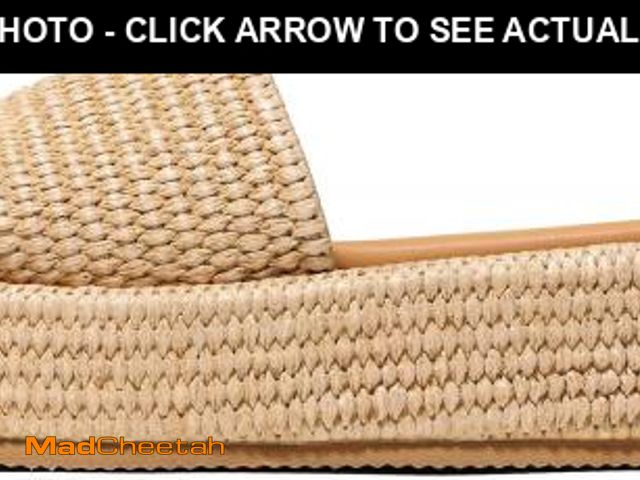 Lot 74-12325974 - Erocalli Platform Sandals Espadrilles for Women Wedges Summer Beach Raffia Sandal Brown Comfortable ...
