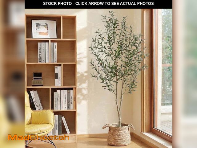 Lot 74-13818915 - Romswi 6FT Artificial Olive Tree Tall Fake Potted Olive Tree with Lifelike Fruits Faux Olive Tree Fo...