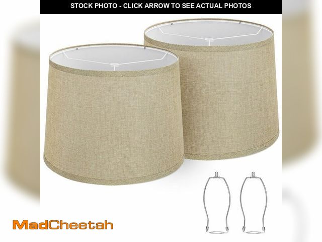 Lot 74-14266512 - Drum Lampshades Set of 2, Fabric Lampshades for Table Lamps Floor Lamps, Medium Lampshades 11.6" Top...