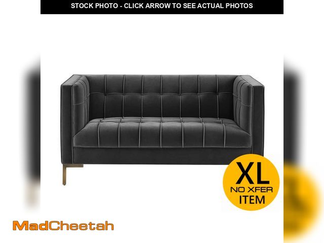 Lot 74-12558184 - Steve Silver Isaac 57 in. Velvet Seats 2 Loveseat in Gray - UNUSED