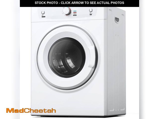 Lot 74-12920593 - *DENTED* SIMZLIFE 3.5 cu. ft. vented Front Load Stackable Electric Compact Dryer in White with Multi...