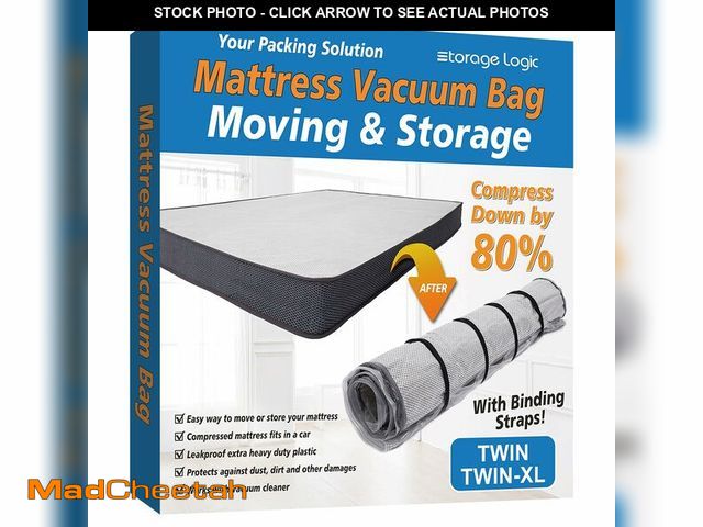 Lot 74-12460404 - Twin/Twin XL Foam Mattress Vacuum Bag for Moving, Mattress Vacuum Seal Storage Bag with Straps - USE...