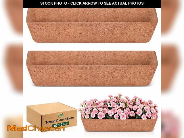 Lot 74-13817943 - ZeeDix 2PCS 30 Inch Window Box Liners Pre-Formed Coconut Fiber Planter Liner 100% Natural Coco Fiber...