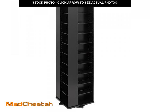 Lot 74-12071293 - 4 Sided Spinning Media Storage Black - Prepac: Holds 1040 CDs, 476 DVDs, Adjustable Shelves - UNUSED