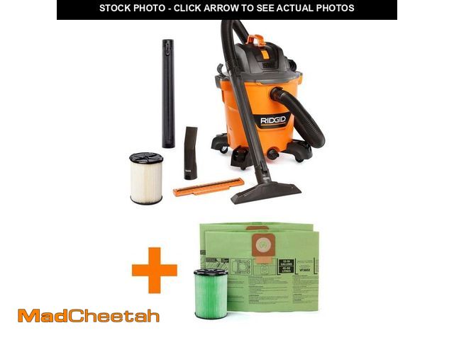 Lot 74-13667990 - *MISSING DUST BAGS/FILTERS* RIDGID 12 Gal. 5.0 Peak HP NXT Shop Vacuum Wet Dry Vac *MISSING DUST BAG...