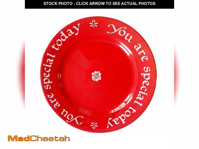 Lot 74-14208512 - FAQQI You Are Special Today Red Plate Ã¢â¬â 10.63-Inch Ceramic Celebration Plate for Birthdays, W...