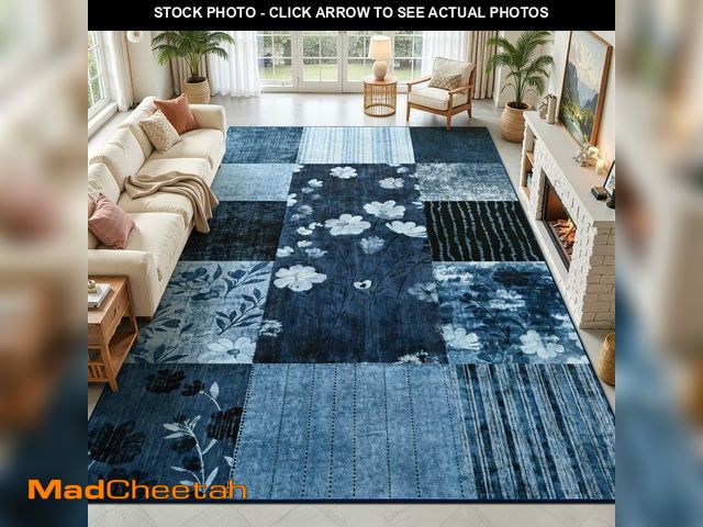 Lot 74-14379918 - DweIke Floral Rugs for Living Room, 4x6 Washable Area Rug for Dining Room Farmhouse Office Bedroom D...