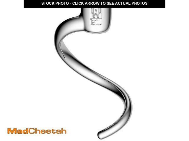 Lot 74-14272634 - Stainless Steel Spiral Dough Hook Replacement for KitchenAid 4.5QT &amp; 5QT Bowl Tilt-Head Stand Mi...