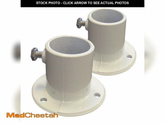 Lot 74-14206840 - Blue Wave NE1228PR Aluminum Deck Flanges for Above Ground Pool Ladder - Pair - UNUSED