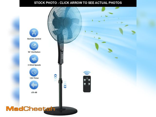 Lot 74-14607505 - 18" Pedestal Fan with Remote, 3-Mode,3-Speed 90Â° Oscillating,  Adjustable Height,12H Timer, Floor S...