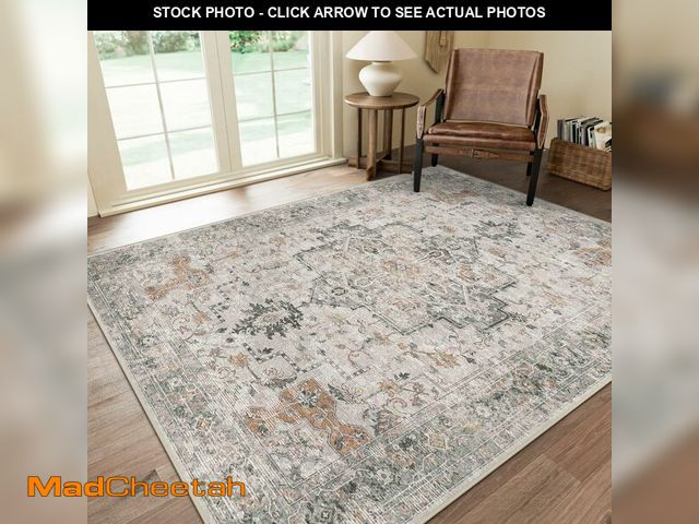 Lot 74-14305596 - GENIMO 10x14 Area Rugs for Living Room, Non Slip Machine Washable Vintage Rugs, Low Pile Lightweight...