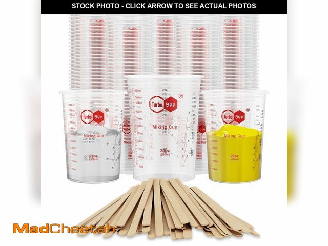 Lot 74-14055670 - 20oz Resin Mixing Cups - [Easy-Separate Design] 100 Pack Graduated PP Plastic Mixing Cups for Epoxy ...