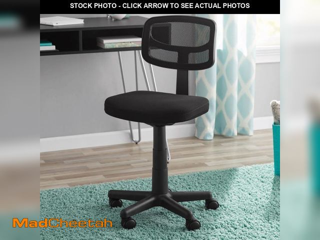 Lot 74-12406364 - Mainstays Mesh Task Chair with Plush Padded Seat, Teens and Adult, Black/Black - USED