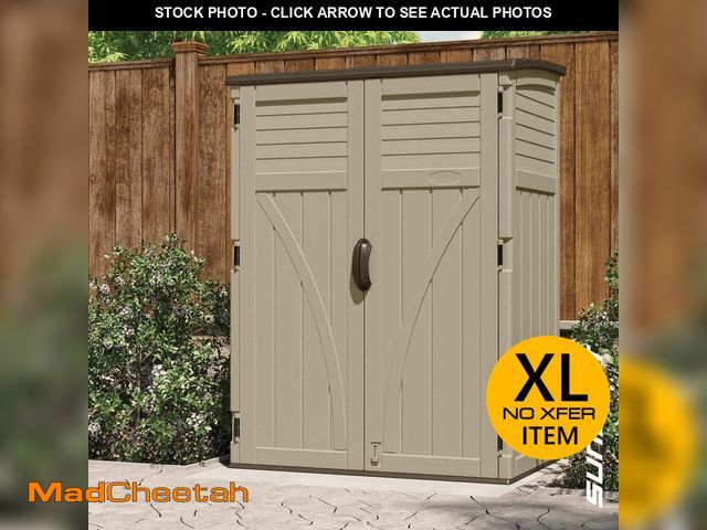 Lot 74-14448961 - Suncast 2 ft. 8 in. x 4 ft. 5 in. x 6 ft. Large Vertical Storage Shed BMS5700 - UNUSED