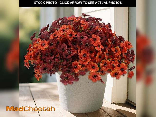 Lot 74-12712248 - Geegoods Artificial Mum Flowers for Outdoors, 32 Bundles UV Resistant Fall Faux Plastic Mum Flowers ...
