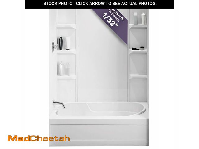 Lot 74-13579763 - Lightweight Polystyrene Tub Wall Surround D32"x W60"x H58" - Waterproof, Easy-to-Install, Includes T...