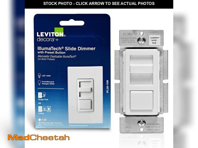 Lot 74-12853673 - Leviton IllumaTech Dimmer Switch for Dimmable LED, Halogen and Incandescent Bulbs - White IPL06-10M ...