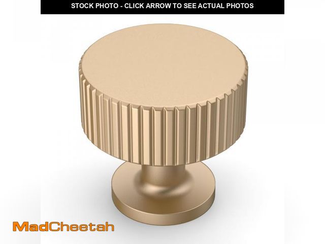 Lot 74-11546225 - Amerdeco 10 Pack Champagne Gold Cabinet Knobs Single Hole Cabinet Pulls 1 Inch Drawer Knobs and Pull...
