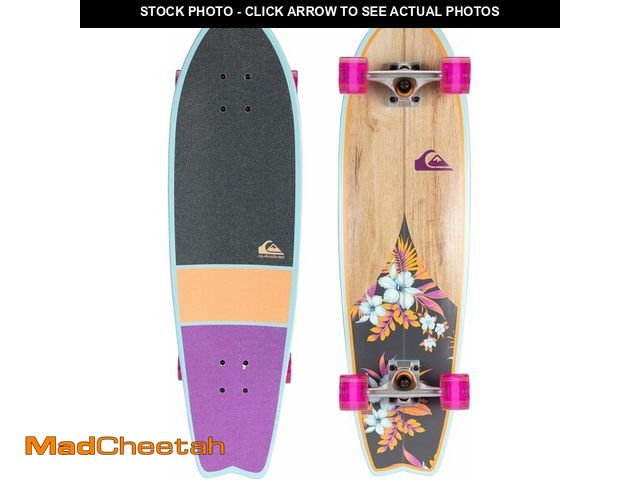 Lot 74-13382512 - Quiksilver Cruiser Skateboard - 32.5" x 9" Deck, 7-Ply High-Density Wood, 62MM 85A Urethane Wheels, ...