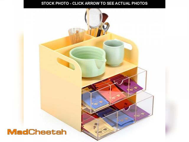 Lot 74-12415582 - DoubleFill Acrylic Tea Bag Organizer Box, 3-tier Tea Bag Drawer Storage and Organizer, Teabag Holder...