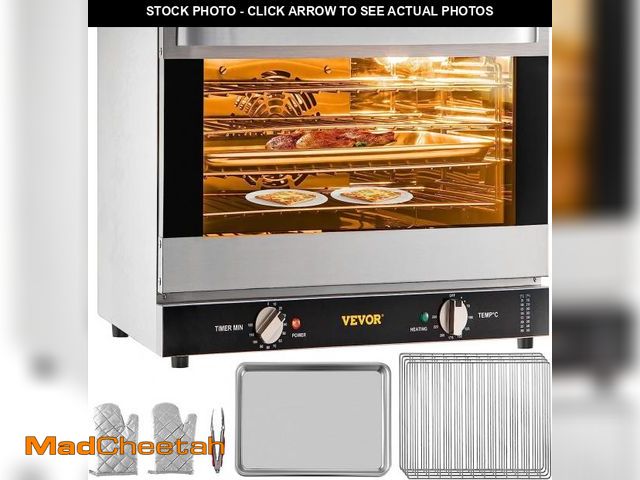 Lot 74-12408509 - VEVOR Commercial Convection Oven, 66L/60Qt, Half-Size Conventional Oven Countertop, 1800W 4-Tier Toa...